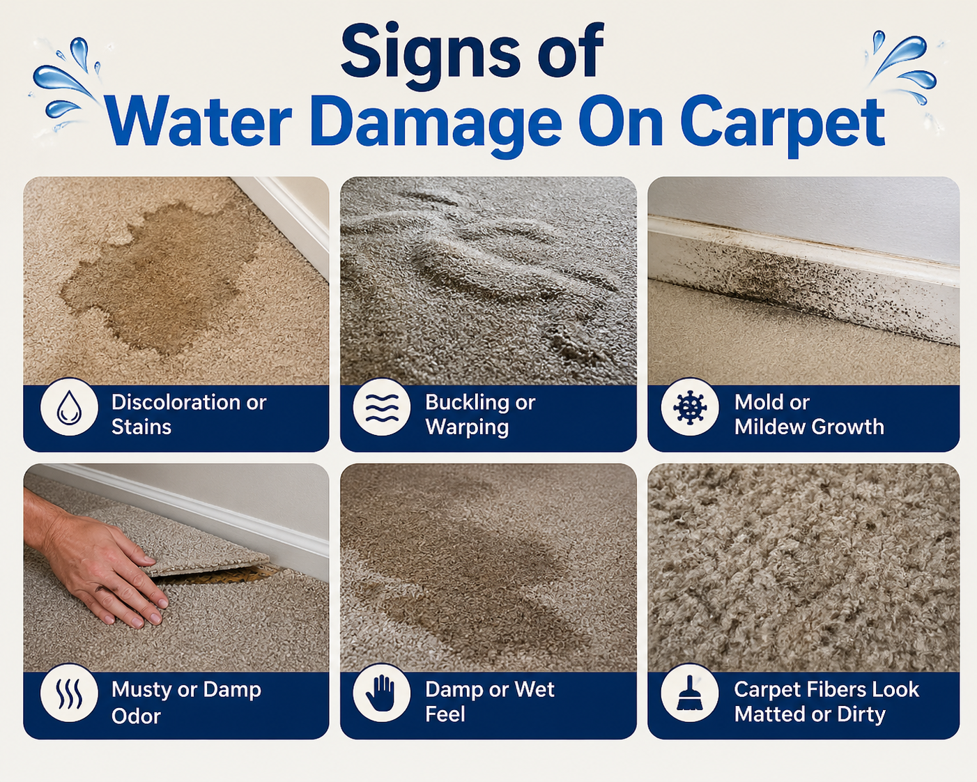 Signs of Water Damage On Carpet
